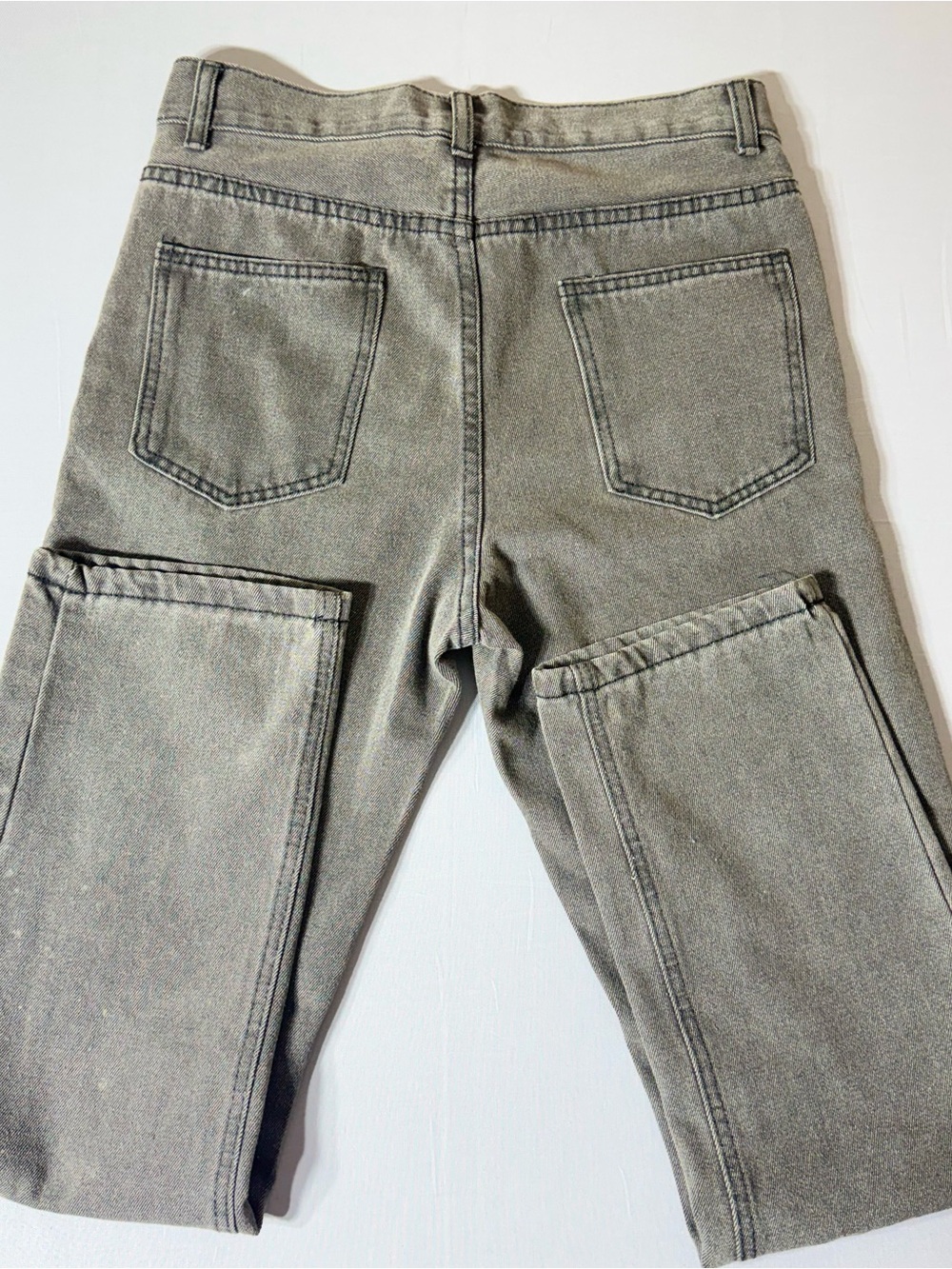 Revenge Clothing Gray Slim Straight Jeans with Mint Embroidered Logo - Picture 9 of 9